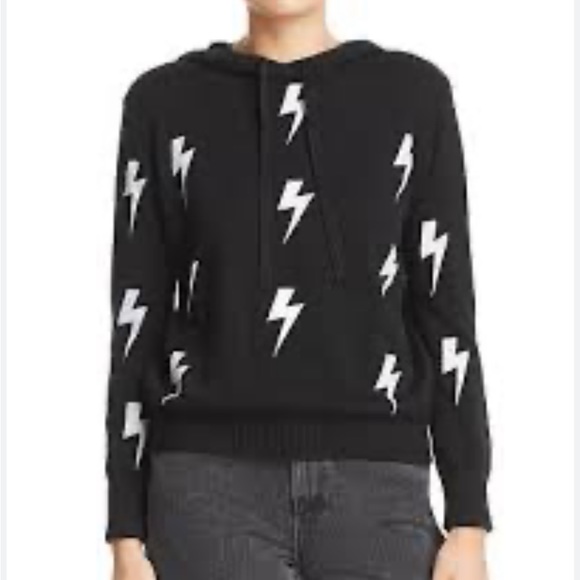 Aqua Tops - Aqua brand Bloomingdales black and white bolt sweater hoodie super soft